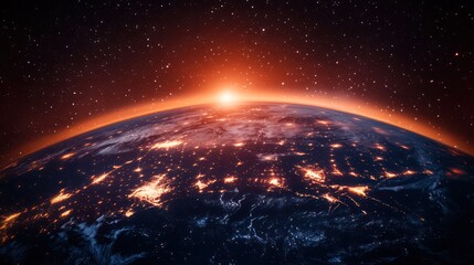 Obraz premium Earthrise: A Stunning View of Our Planet at Sunrise