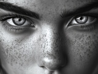 Fototapeta premium Woman's face with freckles