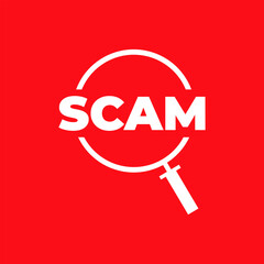 Scam alert warning background. Stay safe and secure with scam