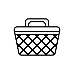 Picnic Basket Line Icons Design Elements Illustration