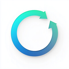 Circular arrows in gradient colors on white background