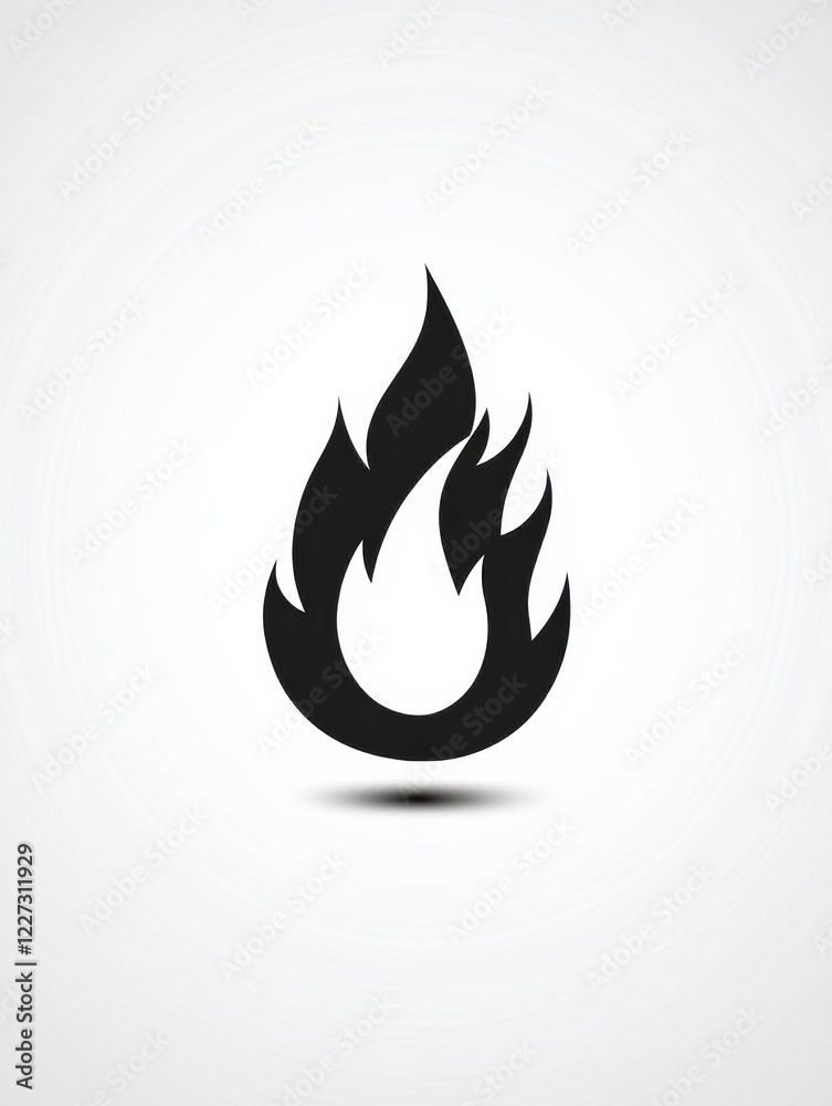 Poster flame icon symbol representing heat energy and fire safety in various designs and applications. gene
