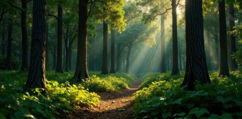 Obraz premium Dense saw palmetto undergrowth in a sunny pine flatwoods , environment, light