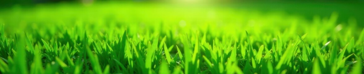 Obraz premium Lush green grass, vibrant texture, sunlight dappled , spring, backdrop, photo