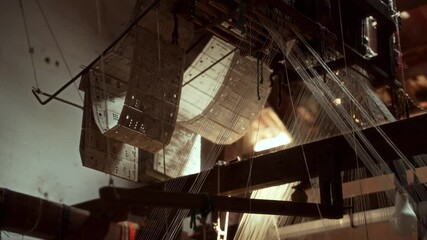 Cinematic Shot of Punch Cards in Indian Handlooms - Madurai.