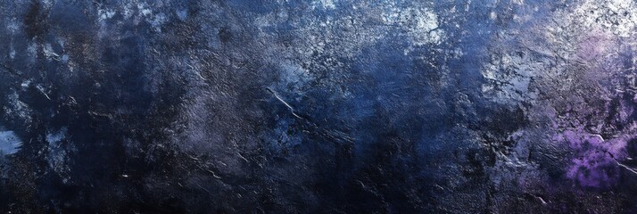 Abstract textured dark wall with metallic blue and purple accents