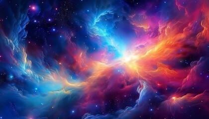 vastness of space concept background with clouds and gas