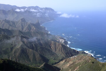 Obraz premium view from the footpath in the Anaga mountains, Tenerife, Canary Islands, Spain