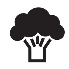 Broccoli Vegetable Icon Black Silhouette Graphic
