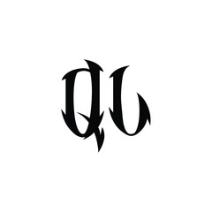 Obraz premium QL monogram logo design letter text name symbol monochrome logotype alphabet character simple logo