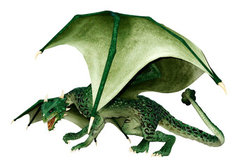 Fototapeta premium 3D Rendering Fairy Tale Dragon on White