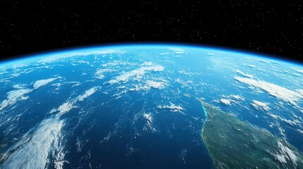 View of the earth from space captured in high resolution with visible continents and cloud patterns