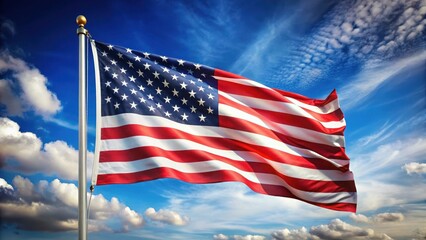 Obraz premium Patriotic flag waving in the wind , patriotic, liberty, patriotic, liberty, wave, national symbol, unity