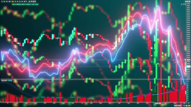 Dynamic 3D Stock Market Visualization: Growth and Decline in Motion