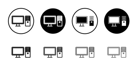Computer Technology icon linear logo isolated