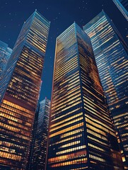 Obraz premium City Skyline at Night