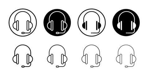 Headset icon linear logo isolated