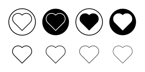 Heart icon linear logo isolated