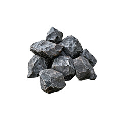 Black Rocks Piled isolated on transparent background