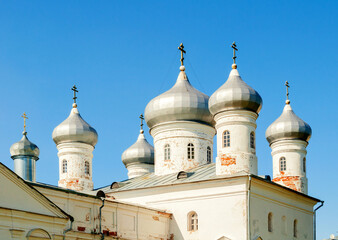 Obraz premium Veliky Novgorod, Russia. Saviour Cathedral on the territory of Russian orthodox Yuriev Monastery