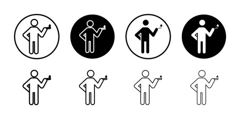 Person smoking icon linear logo isolated