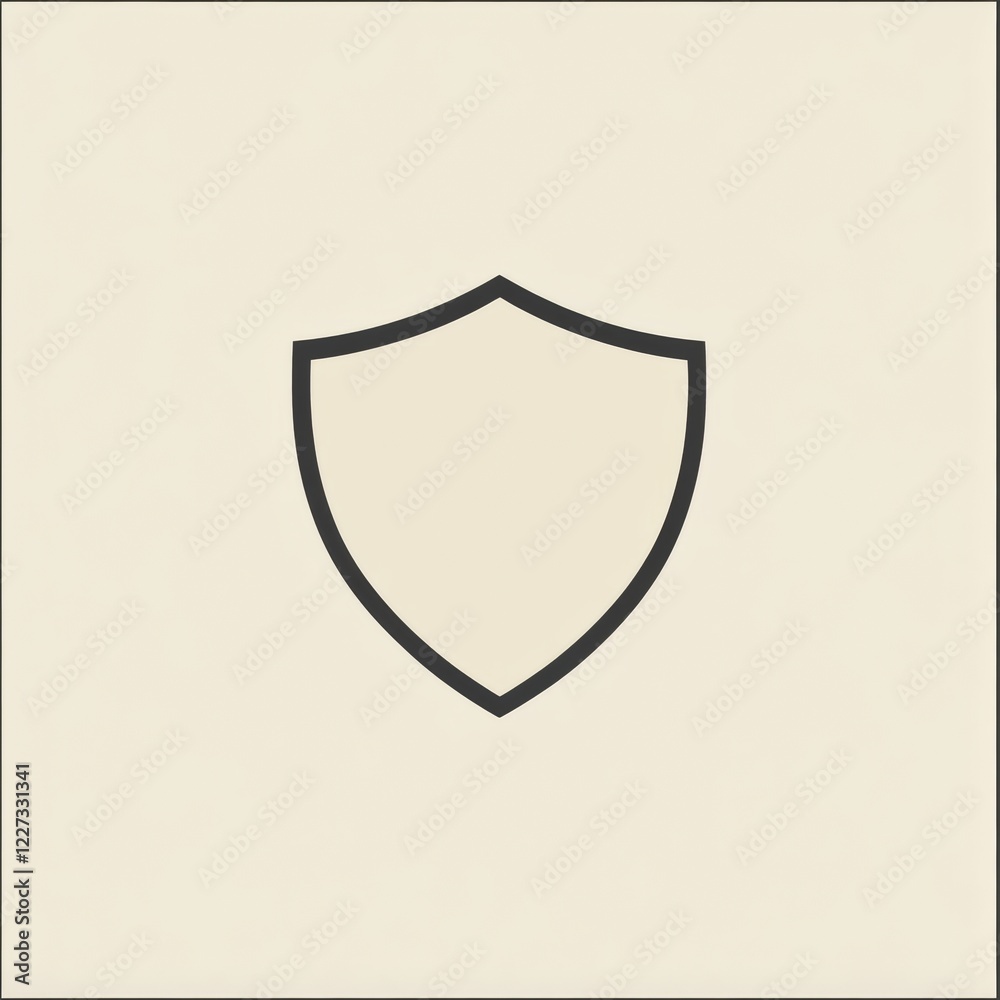 Aufkleber Abstract shield symbol representing protection and security in design for creative projects and branding. Generative AI