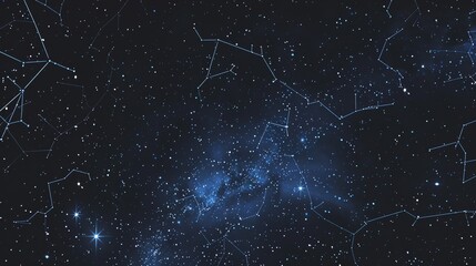 A night sky with many stars and constellations.