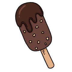 Cute cartoon ice cream . Kawaii ice cream