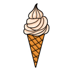 Cute cartoon ice cream . Kawaii ice cream