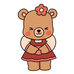 Cute Cartoon Teddy Bear. valentine