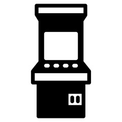arcade machine icon in semi solid style on white background