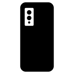 mobile phone icon in semi solid style on white background