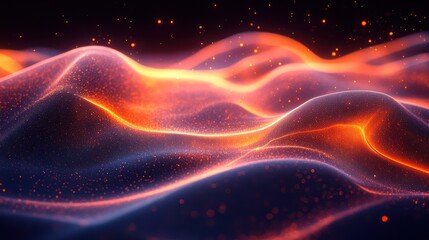 Abstract Glowing Waves of Energy