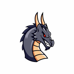 Bold Outline Dragon Logo Design, Fierce Mythical Creature with Strong Lines and Sharp Features, Powerful Winged Beast Emblem for Modern and Fantasy Branding, Iconic Fire-Breathing Dragon Symbol