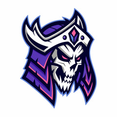 Dark and Mysterious Skeleton Lich Logo Design, Undead Sorcerer with Glowing Eyes and Tattered Robes, Evil Necromancer Skull Emblem with Arcane Symbols, Fantasy Horror Lich King Artwork