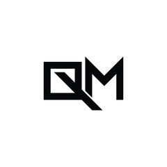 QM monogram logo design letter text name symbol monochrome logotype alphabet character simple logo