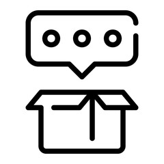 think outside the box line icon