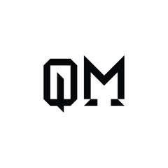 QM monogram logo design letter text name symbol monochrome logotype alphabet character simple logo