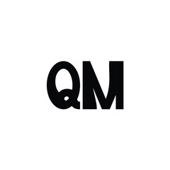 QM monogram logo design letter text name symbol monochrome logotype alphabet character simple logo
