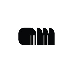 QM monogram logo design letter text name symbol monochrome logotype alphabet character simple logo