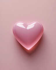Vibrant Heart Shaped Pink Glass Glimmering Against a Subtle Pink Background wallpaper aesthetic for romantic post inspiration