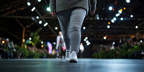 Fototapeta premium Person Walking a Fashion Show Runway