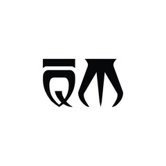 QM monogram logo design letter text name symbol monochrome logotype alphabet character simple logo