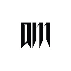 QM monogram logo design letter text name symbol monochrome logotype alphabet character simple logo