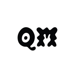 QM monogram logo design letter text name symbol monochrome logotype alphabet character simple logo