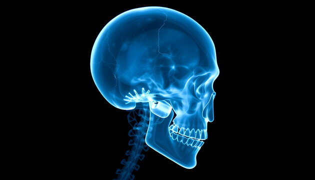 Human skull X-ray image , with white tonespng