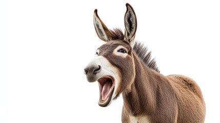 Fototapeta premium Open-mouthed donkey