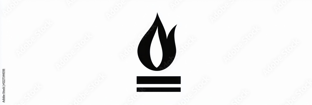 Poster flame icon symbolizing energy, heat, or fire for various applications in design and branding. genera