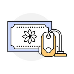 Carpet Cleaning icon. Carpet and Vacuum Cleaner Representing Clean Rugs