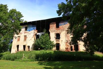 Putzar castle ruin in Mecklenburg-Vorpommern, Germany, Europe
